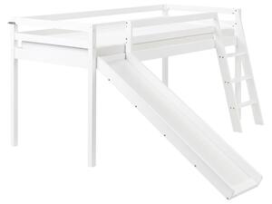 Magasított ágy Fenyő STAPLE 90 x 200 cm Csúszdával Fehér