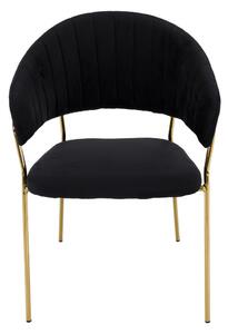 Design étkezőszék, fekete Velvet szövet/gold króm arany, DASMIN TYP 1