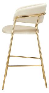 Design bárszék, bézs Velvet szövet/gold króm arany, DASMIN TYP 2