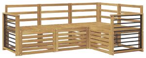 VidaXL Ülőgarnitúrák 4 pcs Fehér 187,5 x 128,5 x 73 cm Tömör Akácfa