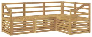VidaXL Ülőgarnitúrák 4 pcs Fehér 185,5 x 126,5 x 73 cm Tömör Akácfa