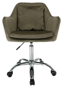 Irodai fotel, szürkésbarna Taupe Velvet anyag/króm, KLIAN