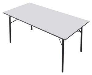 Étkezőasztal, fehér/fekete, 160x80x75 cm, NALAK TYP 3
