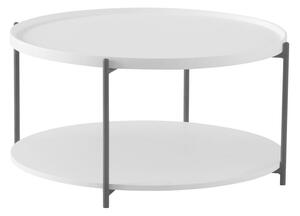 Dohánytóasztal, fehér/fekete, LAPIS