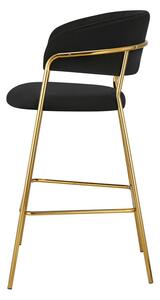 Design bárszék, fekete Velvet szövet/gold króm arany, DASMIN TYP 2