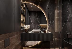 LOREL Fürdőszoba szekrény a mosdó alatt mosdókagylóval, 120x30x48, fekete