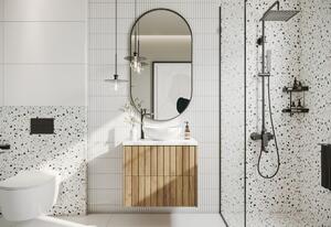 RYFEN 60 Fürdőszoba szekrény a mosdó alatt mosdókagylóval, 60x52x48, arany tölgy/fehér
