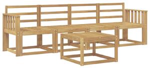 VidaXL Kültéri kanapé szett 5 pcs Fehér 59 x 59 x 37 cm Tömör Akácfa