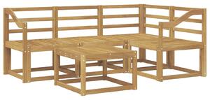 VidaXL Kültéri kanapé szett 5 pcs Fehér 59 x 59 x 37 cm Tömör Akácfa