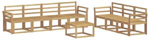 VidaXL Kültéri kanapé szett 8 pcs Fehér 59 x 59 x 37 cm Tömör Akácfa
