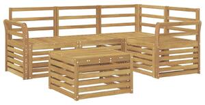 VidaXL Kültéri kanapé szett 5 pcs Fehér 59 x 59 x 37 cm Tömör Akácfa
