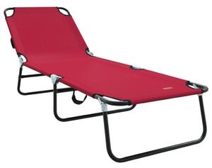 VidaXL Összecsukható nyugágy 2 pcs Piros 56 x 189 x 87cm szövet