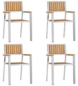 VidaXL Kert étkező szett 5 pcs Barna Tömör tíkfa