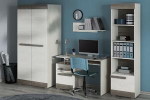 Blanco 11 íróasztal fiókkal és billentyűzetpolccal - 119 cm - hófenyő / new grey