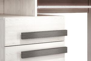 Blanco 11 íróasztal fiókkal és billentyűzetpolccal - 119 cm - hófenyő / new grey