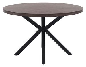 Étkezőasztal, sötét tölgy/fekete, átmérő 120 cm, MEDOR