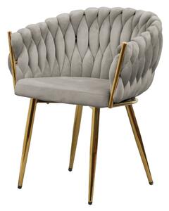 Étkezőszék, szürkésbarna Taupe Velvet szövet/gold króm arany, DEILA