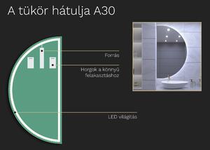 Atipikus tükör LED világítással A30 50x10