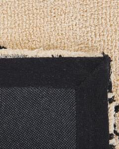 Fekete és bézs hosszú szálú szőnyeg 200 x 200 cm MUTKI