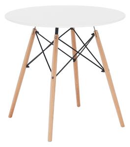 Étkezőasztal, fehér/bükk, átmérő 60 cm, GAMIN NEW 60