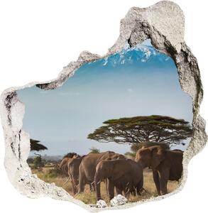 3d fali matrica lyuk a falban Elefántok kilimandzsáró