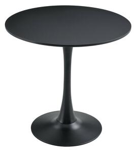 Étkezőasztal, fekete, átmérő 80 cm, REVENTON NEW