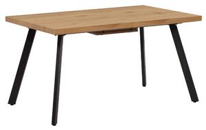 Étkezőasztal, összecsukható, tölgy/fém, 140-180x80 cm, AKAIKO