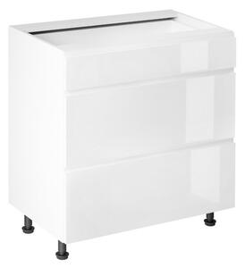 Alsószekrény, fehér/fehér extra magasfényű HG, AURORA D80S3