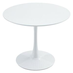 Étkezőasztal, kerek, fehér, matt, átmérő 80 cm, REVENTON NEW