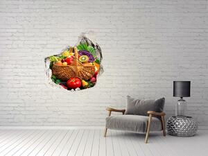 3d fali matrica lyuk a falban Egy kosár gyümölcs zöldség