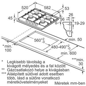 Bosch PGP6B5K60 Gázfőzőlap - nemesacél felület - Serie4