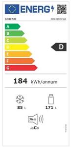 Gorenje NRK418DCW4 szabadonálló alulfagyasztós kombinált hűtő, Total NoFrost, fehér