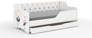 LILU gyerekágy laminált fronttal és oldallal 160x80cm matraccal és ágyneműtartóval - egérke