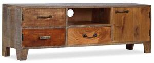 Vintage stílusú tömör fa TV-szekrény 118 x 30 x 40 cm