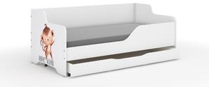 LILU gyerekágy laminált fronttal 160x80cm matraccal és ágyneműtartóval - majom