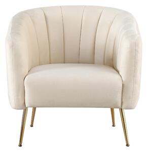 Design fotel, bézs Velvet szövet/gold króm-arany, BAGY