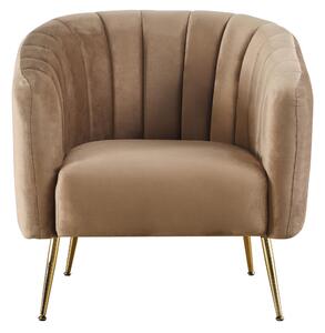 Design fotel, barna Velvet szövet/gold króm-arany, BAGY