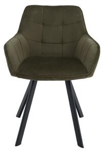 Design fotel, zöld Velvet/fekete, PETIN