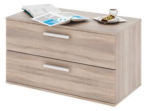 Kétfiókos Komód, DTD laminált, sonoma tölgyfa, DUNAJ 8