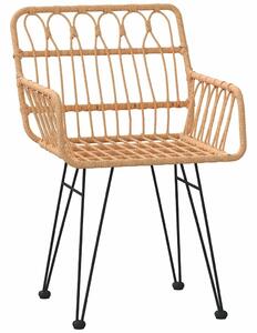 VidaXL Kert étkező szett 5 pcs Barna Poli rattan