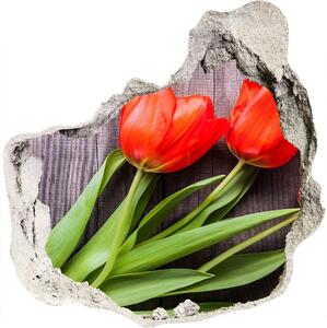 Fali matrica lyuk a falban Piros tulipánok