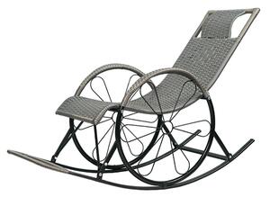 Hintaszék, rattan/fém, szürke, ROKIN