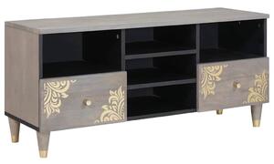 VidaXL TV szekrény fiókkal Szürke 100 x 33 x 46 cm Tömör Mangófát
