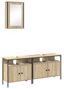 VidaXL Fürdőszoba bútor szett 3 db Barna 80 x 30 x 60 cm Szerelt fa