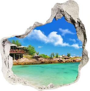 3d-s lyuk vizuális effektusok matrica Seychelles strand