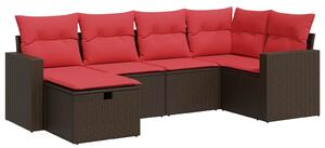 VidaXL 6 részes barna polyrattan kerti ülőgarnitúra párnával