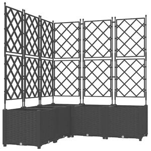 VidaXL Kerti cserép 5 pcs Fekete 120 x 120 x 143 cm Acél
