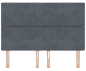 VidaXL LED ágytámla LED szalagokkal Szürke 144 cm Bársony