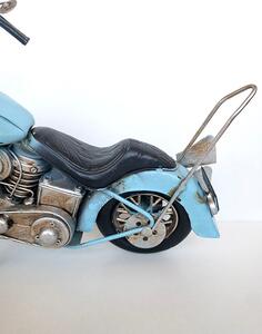 Chopper motor modell - Vintage dekoráció - Kék - 39 cm
