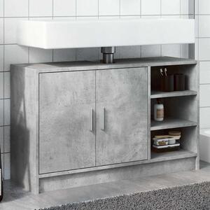 Betonszürke szerelt fa mosdószekrény 90 x 29 x 55 cm